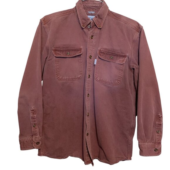 Carhartt Mens Lot of 2 Shirts Original Fit Button-Up Long Sleeve Size M Navy Red - Picture 10 of 16